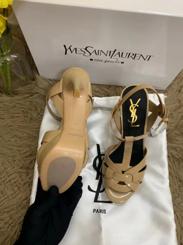 Saint Laurent Brown Heeled Sandals SHS02536