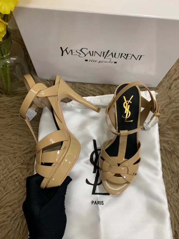 Saint Laurent Brown Heeled Sandals SHS02536