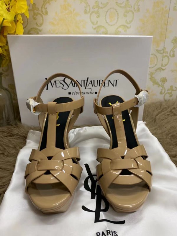 Saint Laurent Brown Heeled Sandals SHS02536