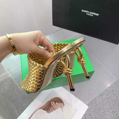 Saint Laurent  Metal Heel Slippers SHS05515