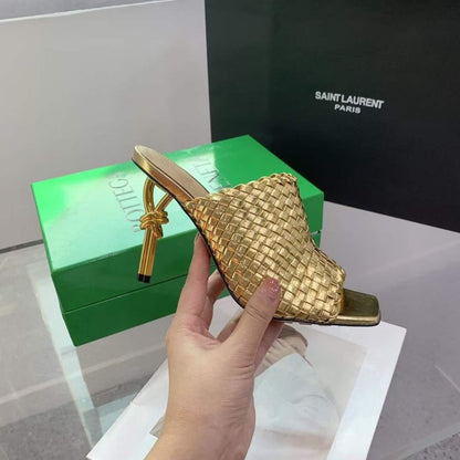 Saint Laurent  Metal Heel Slippers SHS05515