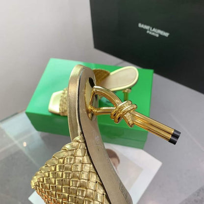 Saint Laurent  Metal Heel Slippers SHS05515