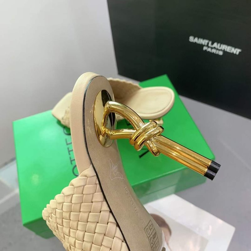 Saint Laurent  Metal Heel Slippers SHS05517