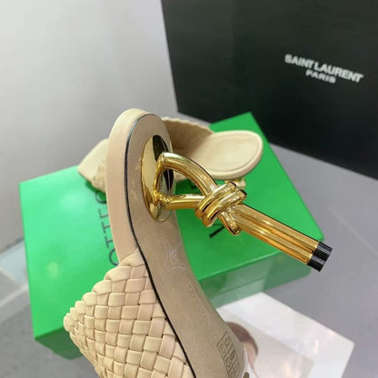 Saint Laurent  Metal Heel Slippers SHS05517