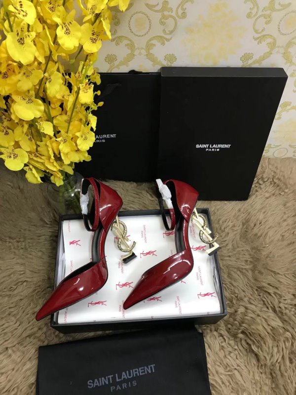 Saint Laurent Red Heeled Sandals SHS02543