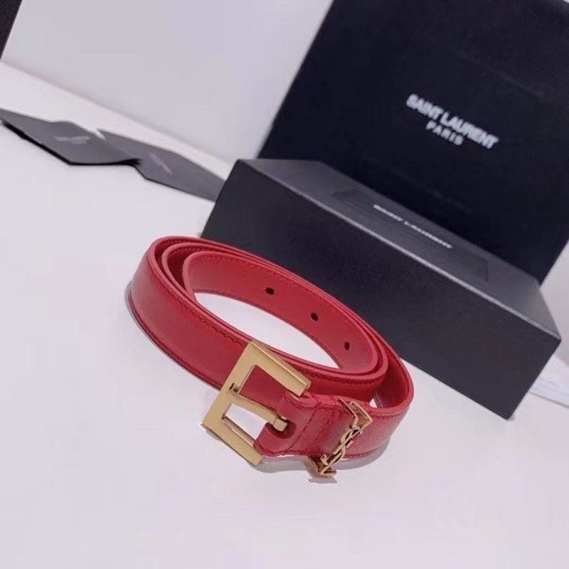 Saint Laurent Red Leather  Belt  WLB01257