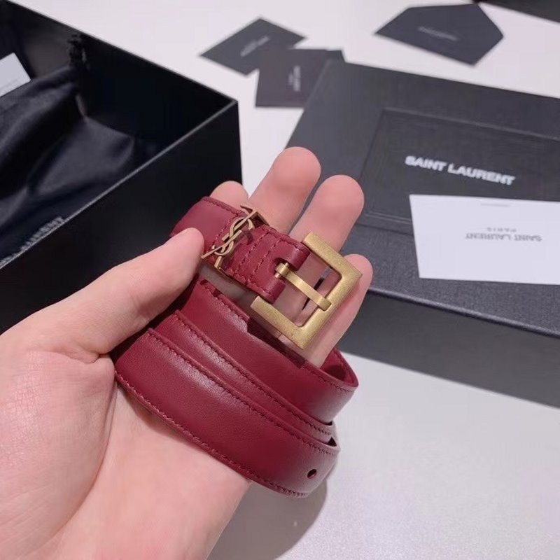 Saint Laurent Red Leather  Belt  WLB01259