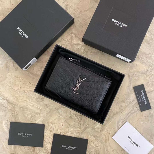 Saint Laurent Caviar Zipper Wallet WB001340