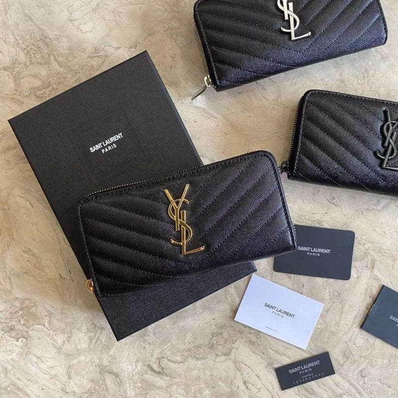 Saint Laurent Caviar Zipper Wallet WB001341