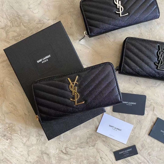 Saint Laurent Caviar Zipper Wallet WB001341