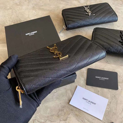 Saint Laurent Caviar Zipper Wallet WB001341