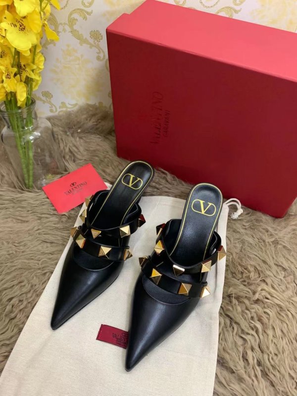 Valentino Black Heeled Sandals SHS02535