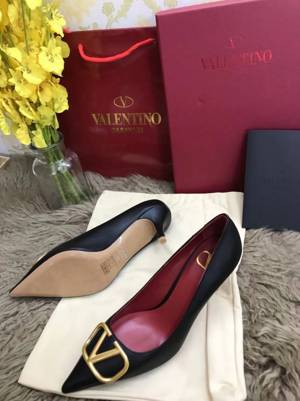 Valentino Black Heeled Sandals SHS02552