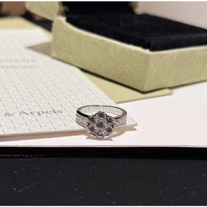 Van Cleef and Arpels Diamond Rose Flower Ring JWL00144