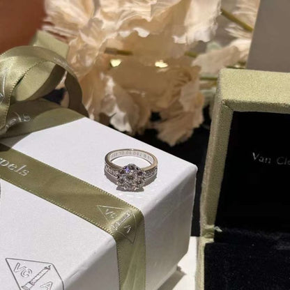 Van Cleef and Arpels Diamond Rose Flower Ring JWL00144